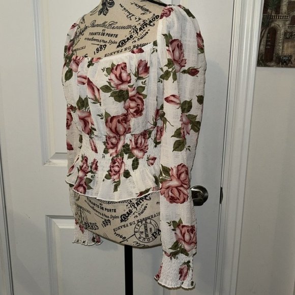 Guess Women’s Floral Flowy Blouse - Picture 4 of 8